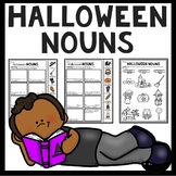 Halloween Nouns Worksheet - 2 Activities Parts of Speech Grammar