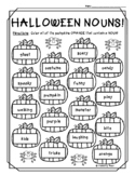 Halloween Nouns! Worksheet