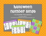 Halloween Number BINGO 1-12 Number Recognition