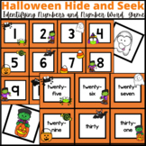 Halloween Number Cards Hide and Seek Pocket Chart Game