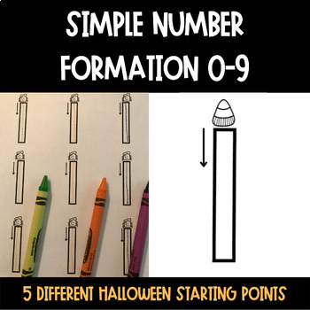 Preview of Halloween Number Formation Worksheets - Number Handwriting for Numbers 0-9