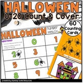 Halloween Number Match Count and Cover Task Cards, Preschool Math