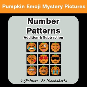 Halloween: Number Patterns: Addition & Subtraction - Math Mystery Pictures