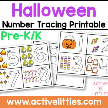 Preview of Halloween Number Tracing Cards Printable