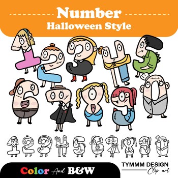Preview of Halloween Numbers 0-9 Clipart