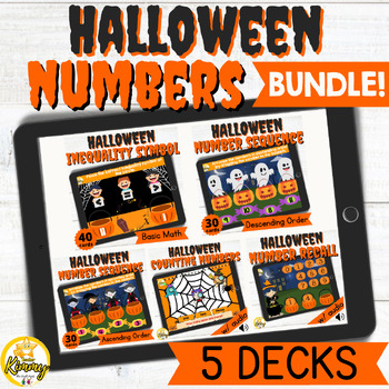 Preview of Halloween Numbers Boom Cards Bundle