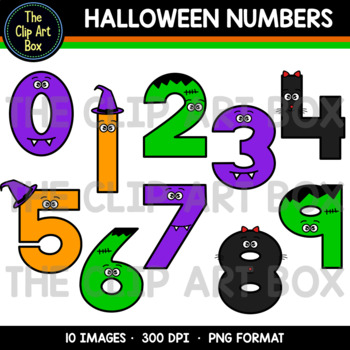 Halloween Numbers - Clip Art by The Clip Art Box | TpT