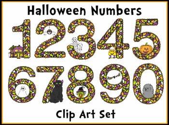 Preview of Halloween Numbers Clip Art Set Super Cute!