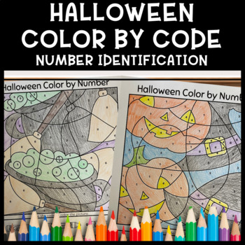 Preview of Halloween Numbers Color by Code Printable Worksheets