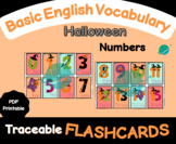 Halloween Numbers Tracing Flashcards - English Vocabulary 