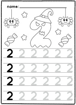 Halloween Numbers | Worksheets | Coloring Pages | Preschool | Kindergarten