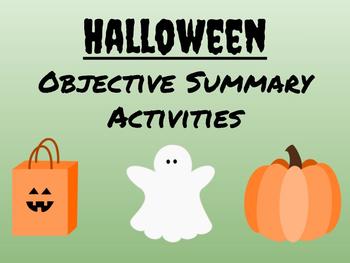 Preview of Halloween Objective Summary Activities