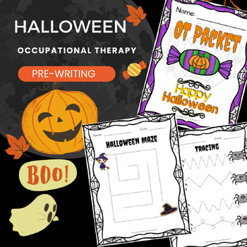 Preview of Halloween Occupational Therapy (OT) Pre-Writing Packet