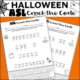 Halloween October ASL Crack the Code Activity