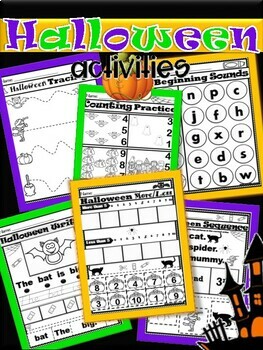 Preview of Halloween | October Activities | Halloween Math and Literacy | Pre k Kinder 1st