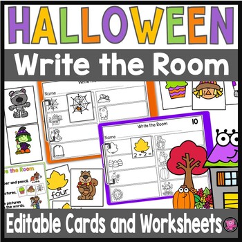 Preview of Halloween October EDITABLE Write the Room - Fall Write the Room 