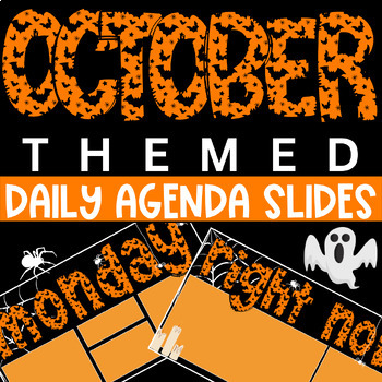 Preview of Halloween, October, Fall - Agenda - Daily Slides - Cute, Fun, Spooky, Seasonal