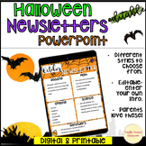 Halloween October Monthly Newsletter Editable Digital Powe