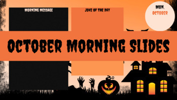 Preview of Halloween/October- Weekly Morning Slides (Google Slides)