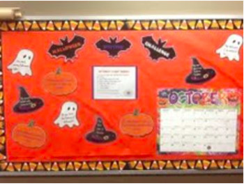 Preview of Halloween October Writing Bulletin Board Activity