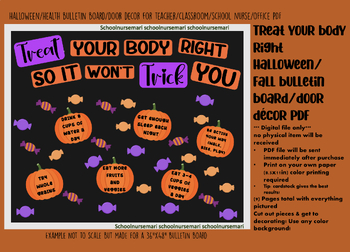 Preview of Halloween/October health bulletin board/door decor kit for nurses' office PDF