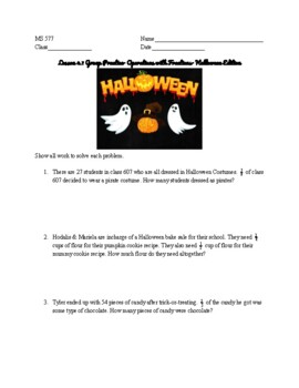 Preview of Halloween Operations with Fractions Activity