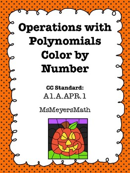 Preview of Halloween Operations with Polynomials Color by Number