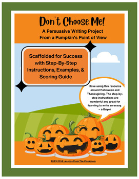 Pumpkin Writing by Lessons From The Classroom | Teachers Pay Teachers