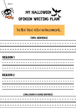 Preview of Halloween Opinion Writing Plan!