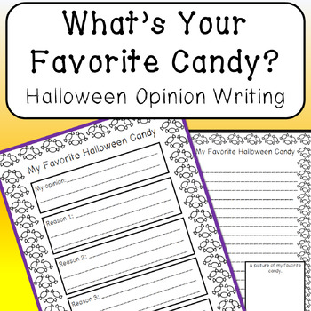 Preview of Halloween Opinion Writing: What's Your Favorite Candy? Graphic Organizer/Paper