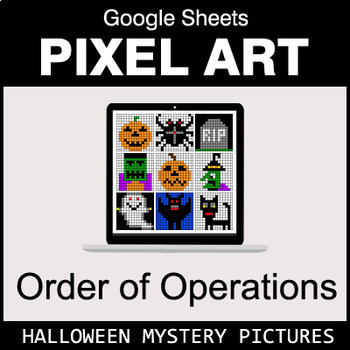 Preview of Halloween - Order of Operations - Google Sheets Pixel Art