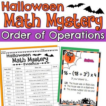 Preview of Halloween Order of Operations Math Mystery Activity