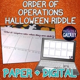 Halloween Order of Operations Riddle
