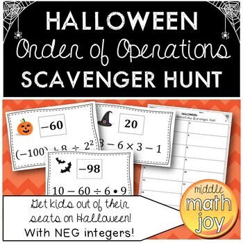 Preview of Halloween Order of Operations Scavenger Hunt