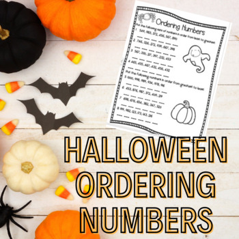 Preview of Halloween Ordering Numbers- 2, 3, and 4 digit numbers!