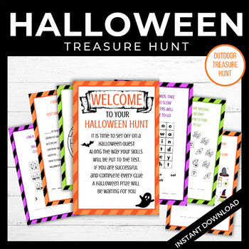 Halloween Outdoor Puzzle Printable Treasure Hunt by Little HaloJ