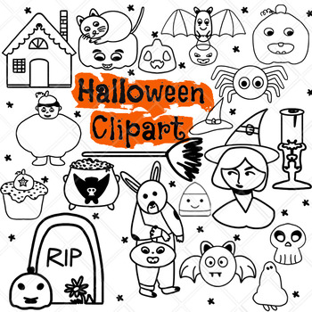 Preview of Halloween Outline Clipart