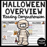 Halloween Overview Reading Comprehension Worksheet Close R