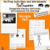 Halloween Literacy and Math No Prep Worksheets and Printab