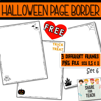 Preview of Halloween Page Border : Set6 For Free