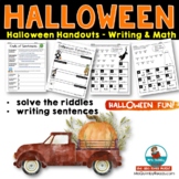 Halloween Pages | Writing & Math | Independent Work