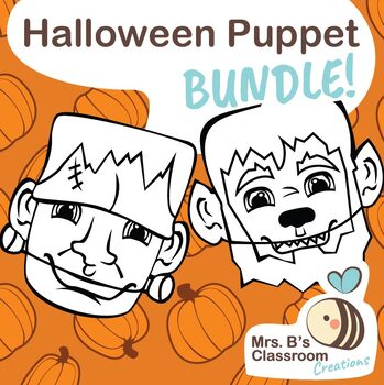 Preview of Halloween Paper Bag Puppet Pack with Count and Color Candy