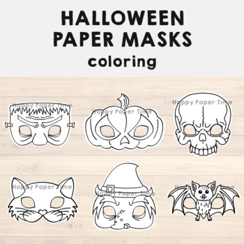 periode Forudsige Knurre Halloween Paper Masks Printable Coloring Craft Activity Costume Template