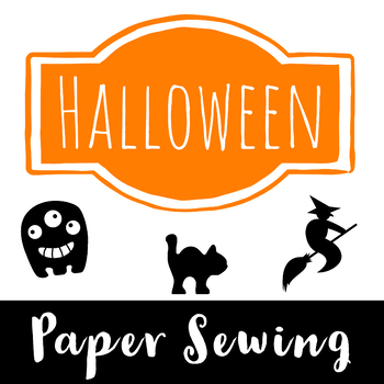 Preview of Halloween - Paper Sewing / Lacing / Felt Pillow Sewing