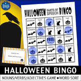 Halloween Parts of Speech Bingo Game and Word Sort