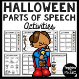 Halloween Parts of Speech Bundle Nouns Verbs Adjectives Gr