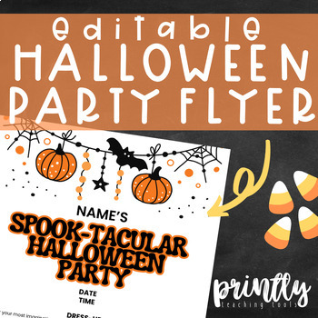 Preview of Halloween Party Flyer Template | Editable | Color & BW
