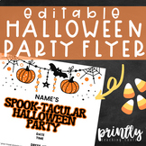 Halloween Party Flyer Template | Editable | Color & BW