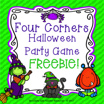 Halloween Party Game Four Corners Freebie By Lickety Split Teacher Resources