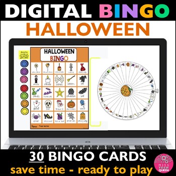 Preview of Halloween Party Games Bingo Digital Games Halloween Bingo Cards Fall Activity